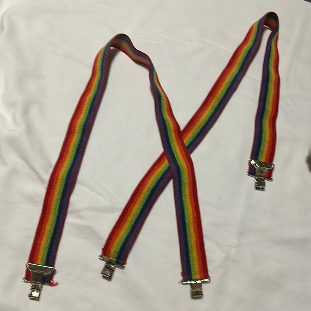 Amazing rainbow strip suspenders